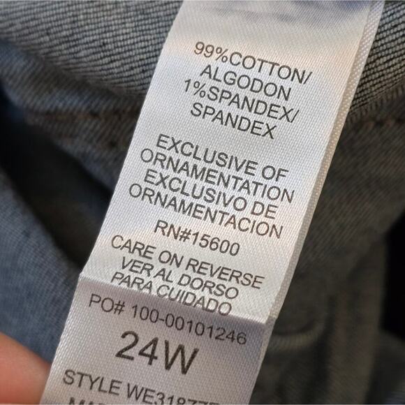 Democracy "Ab"solution® Blue Ankle Skimmer Distressed‎ Jean Plus Size 24 W New - Picture 15 of 15